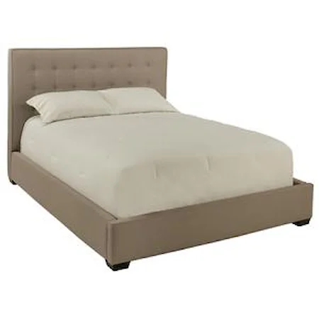 Contemporary Queen Upholstered Bed with Tufted Headboard